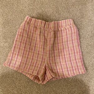 Juniors Pink Tweed Shorts